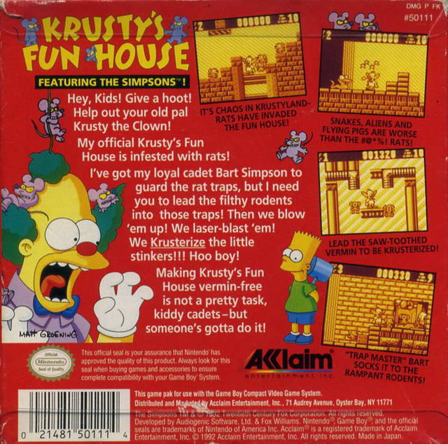 Krusty's Fun House - (GB) Game Boy [Pre-Owned] Video Games Nintendo   