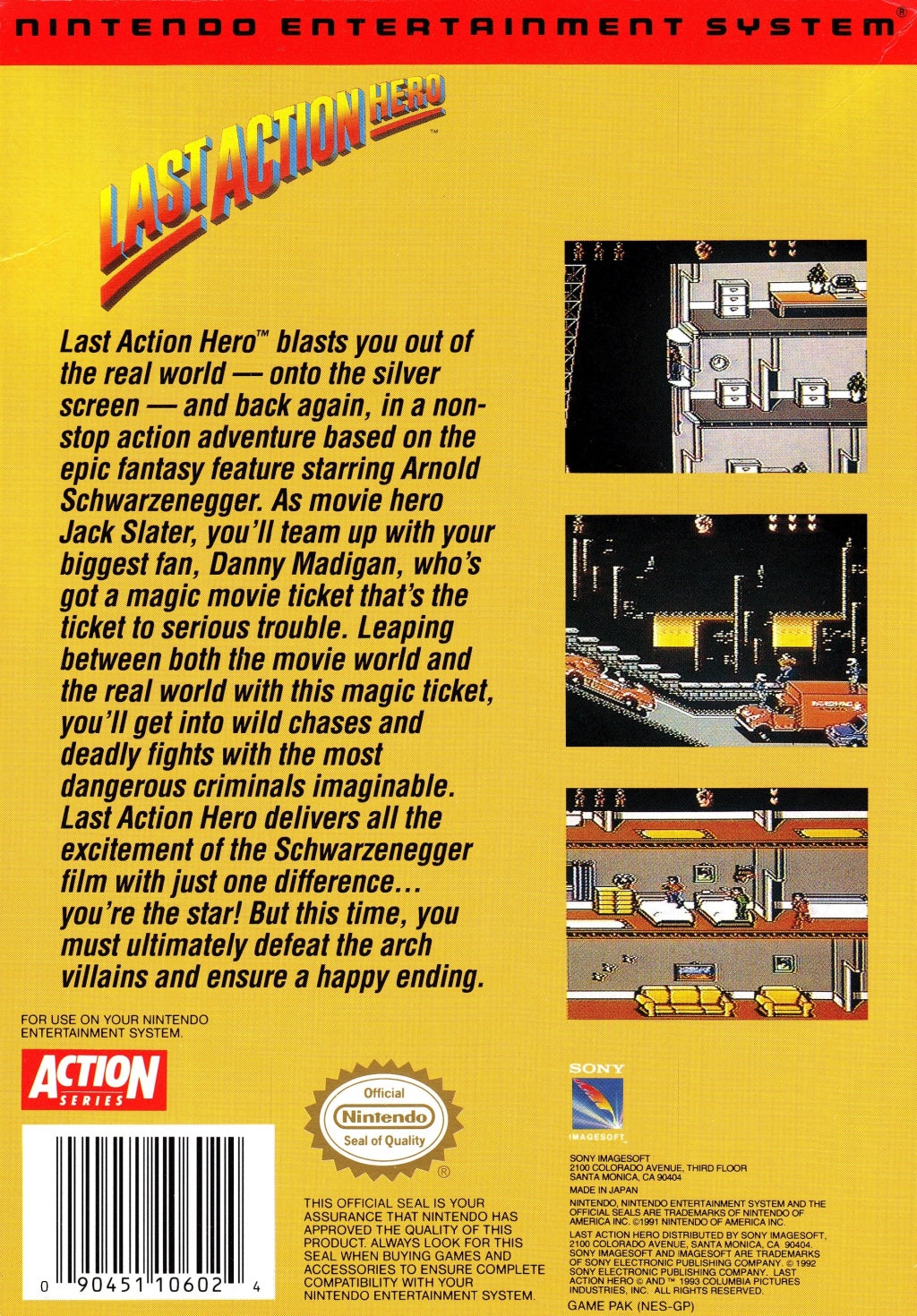 Last Action Hero - (NES) Nintendo Entertainment System [Pre-Owned] Video Games Sony Imagesoft   