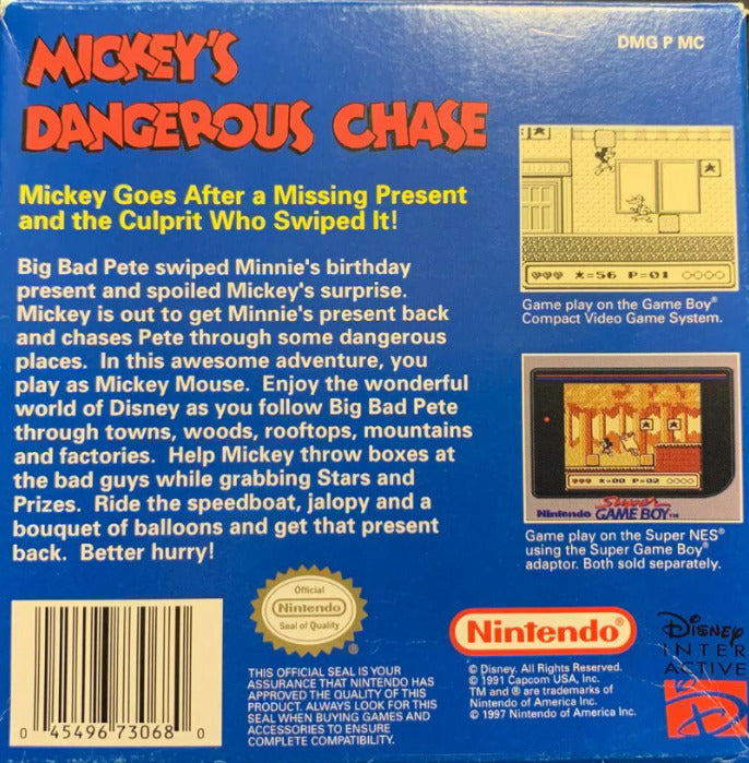 Mickey's Dangerous Chase (Player's Choice) - (GB) Game Boy [Pre-Owned] Video Games Capcom   