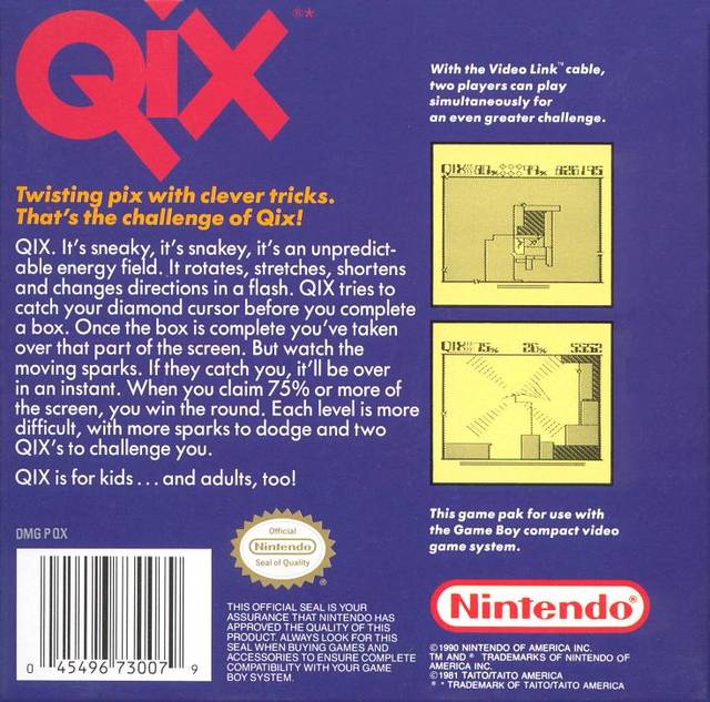 Qix - (GB) Game Boy [Pre-Owned] | J&L Game