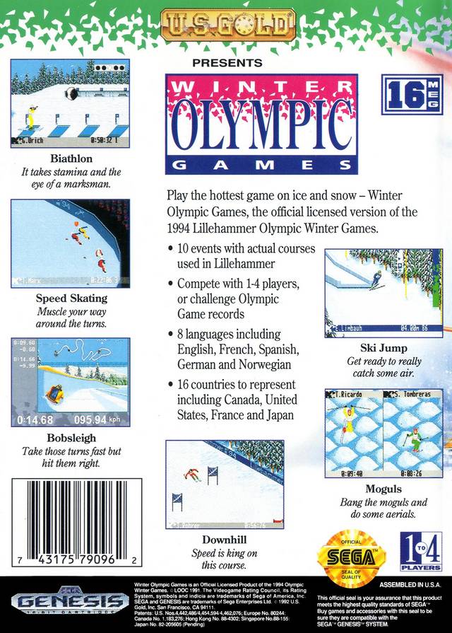 Winter Olympic Games: Lillehammer '94 - (SG) SEGA Genesis [Pre-Owned] Video Games U.S. Gold   