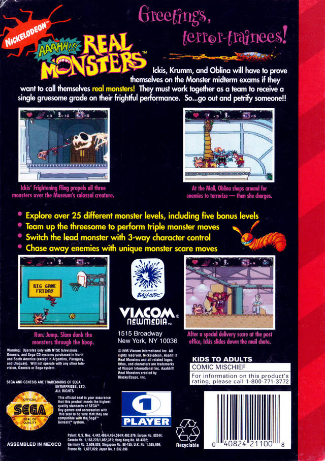 AAAHH!!! Real Monsters - (SG) SEGA Genesis [Pre-Owned] Video Games Viacom New Media   