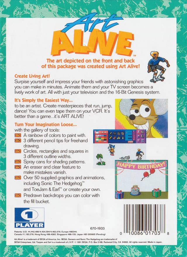 Art Alive - (SG) SEGA Genesis [Pre-Owned] Video Games Sega   