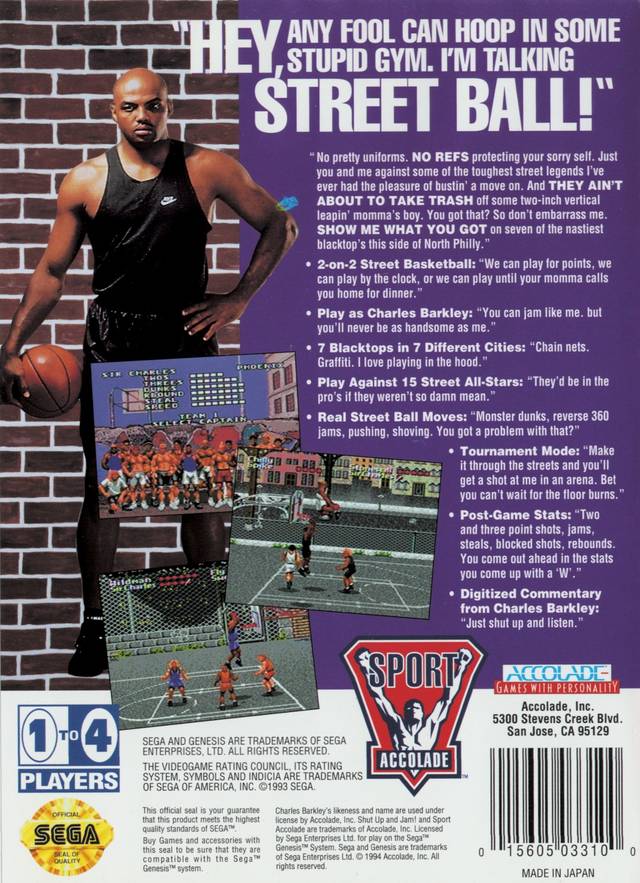 Barkley: Shut Up and Jam! - (SG) SEGA Genesis [Pre-Owned] Video Games Accolade   