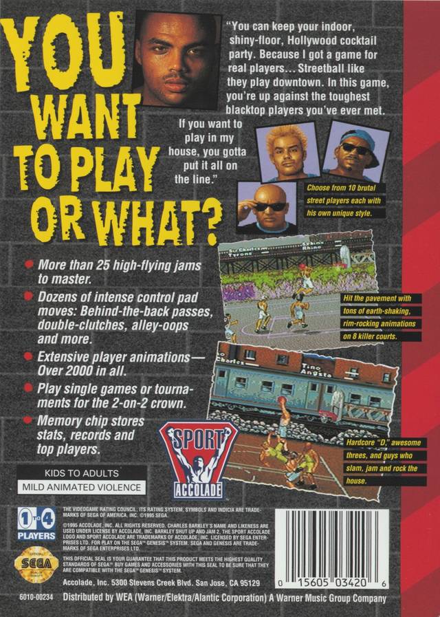 Barkley: Shut Up and Jam 2 - SEGA Genesis [Pre-Owned] Video Games Accolade   