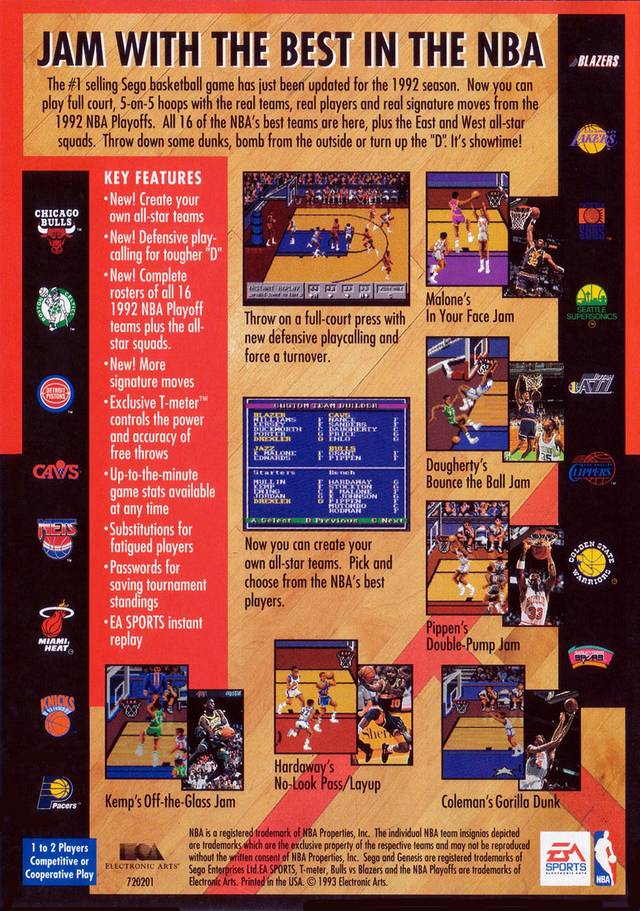 Bulls versus Blazers and the NBA Playoffs - (SG) SEGA Genesis [Pre-Owned] Video Games EA Sports   