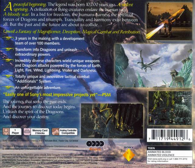 The Legend of Dragoon - (PS1) PlayStation 1 [Pre-Owned] Video Games SCEA   
