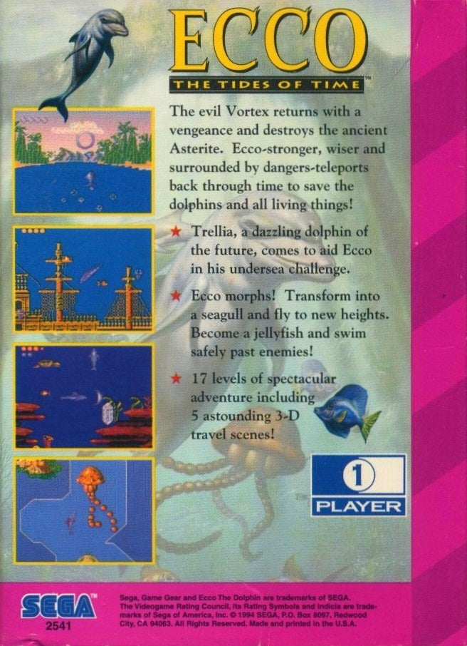 Ecco: The Tides of Time - SEGA GameGear [Pre-Owned] Video Games Sega   