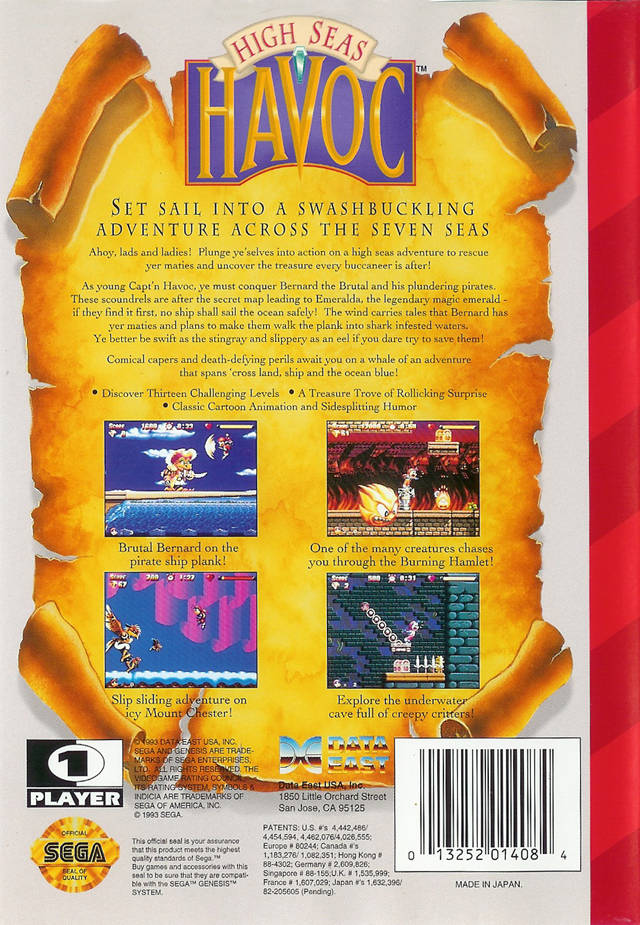 High Seas Havoc - (SG) SEGA Genesis [Pre-Owned] Video Games Data East   
