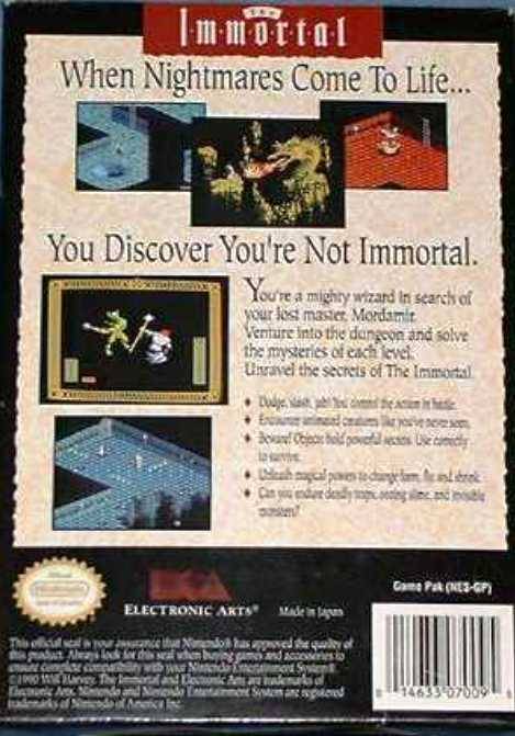 The Immortal - (NES) Nintendo Entertainment System [Pre-Owned] Video Games Electronic Arts   