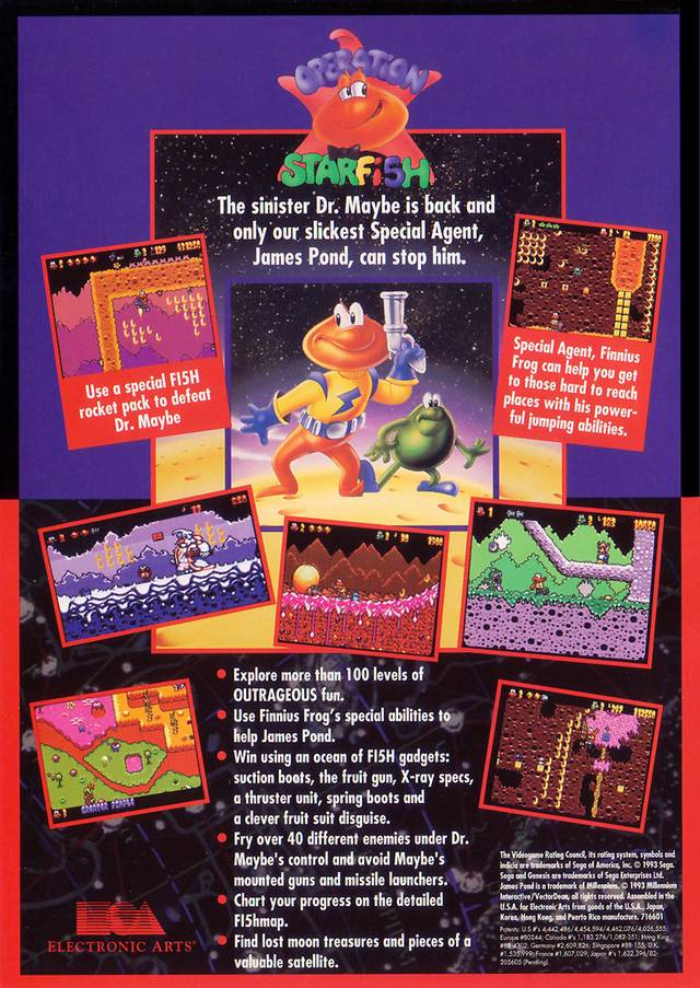 James Pond 3: Operation Starfish - (SG) SEGA Genesis [Pre-Owned] Video Games Electronic Arts   