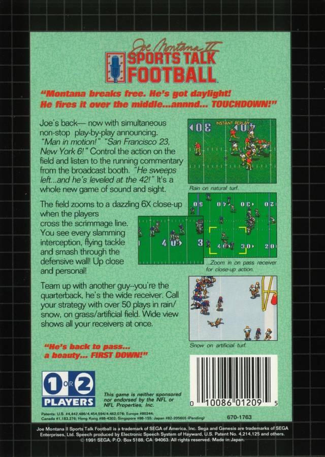 Joe Montana II: Sports Talk Football - (SG) SEGA Genesis [Pre-Owned] Video Games Sega   