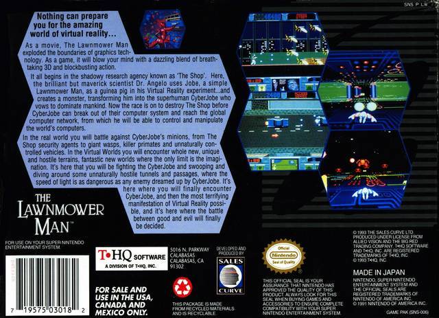 The Lawnmower Man - (SNES) Super Nintendo [Pre-Owned] Video Games THQ   
