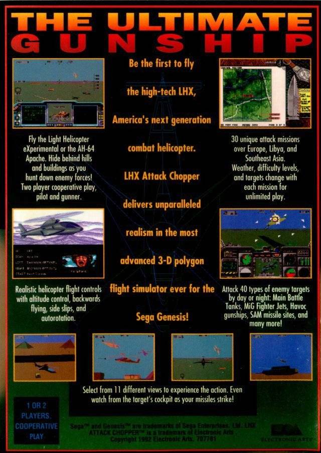 LHX Attack Chopper - (SG) SEGA Genesis [Pre-Owned] Video Games Electronic Arts   