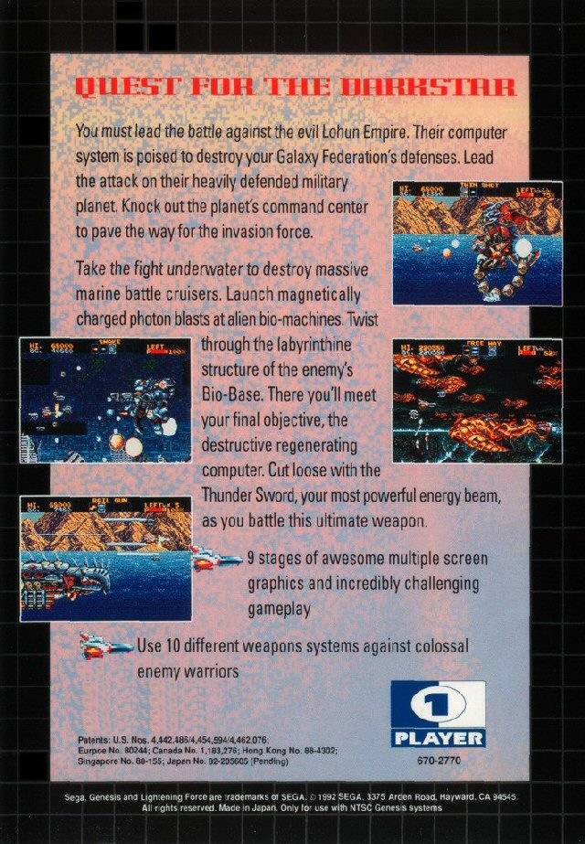Lightening Force: Quest for the Darkstar - (SG) SEGA Genesis  [Pre-Owned] Video Games Sega   