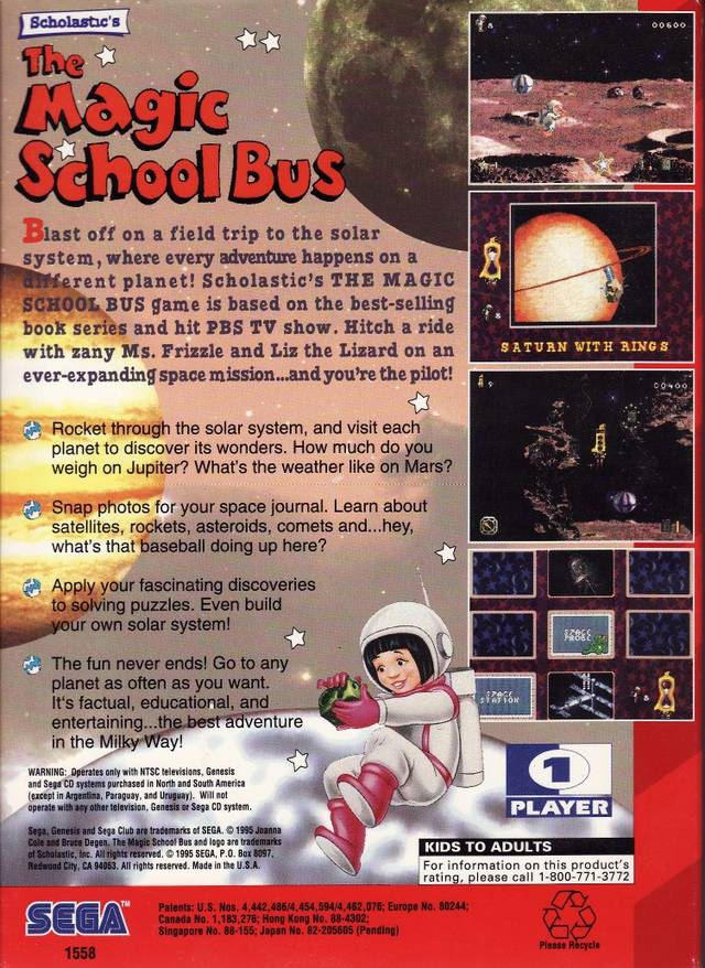 Scholastic's The Magic School Bus: Space Exploration Game - (SG) SEGA Genesis [Pre-Owned] Video Games Sega   