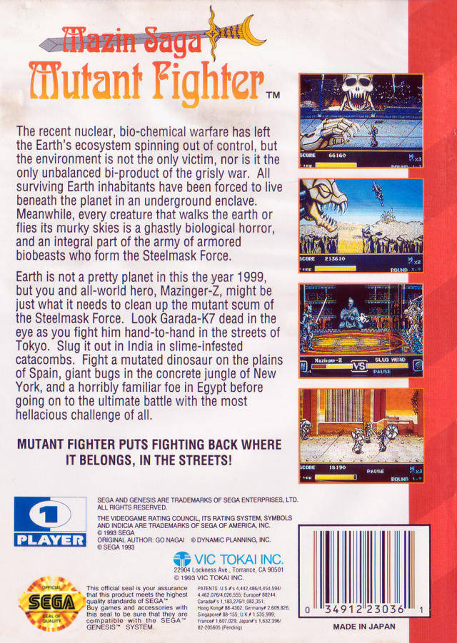 Mazin Saga Mutant Fighter - (SG) SEGA Genesis [Pre-Owned] Video Games Vic Tokai   