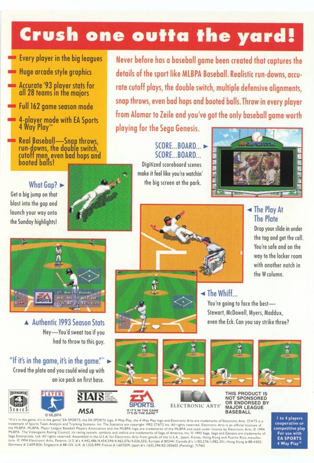 MLBPA Baseball - (SG) SEGA Genesis [Pre-Owned] Video Games EA Sports   
