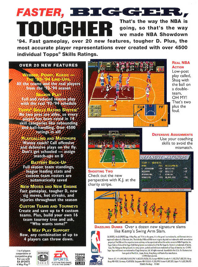 NBA Showdown '94 - (SG) SEGA Genesis [Pre-Owned] Video Games Electronic Arts   