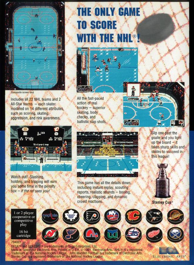 NHL Hockey - (SG) SEGA Genesis [Pre-Owned] Video Games Electronic Arts   