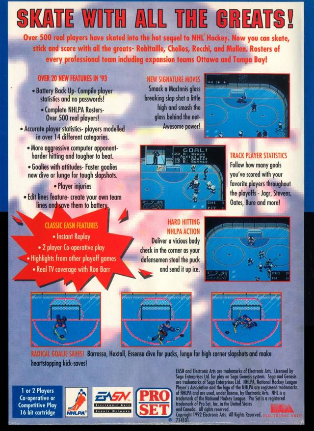 NHLPA Hockey 93 - (SG) SEGA Genesis [Pre-Owned] Video Games EA Sports   