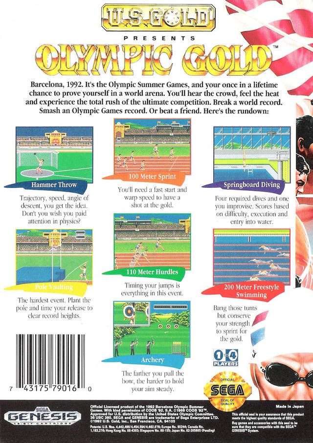 Olympic Gold: Barcelona '92 - (SG) SEGA Genesis [Pre-Owned] Video Games U.S. Gold   