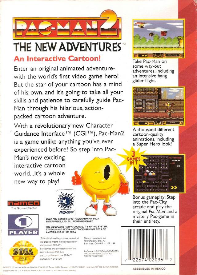 Pac-Man 2: The New Adventures - (SG) SEGA Genesis [Pre-Owned] Video Games Namco   