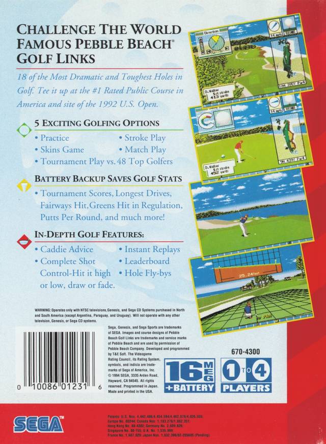Pebble Beach Golf Links - (SG) SEGA Genesis [Pre-Owned] Video Games Sega   
