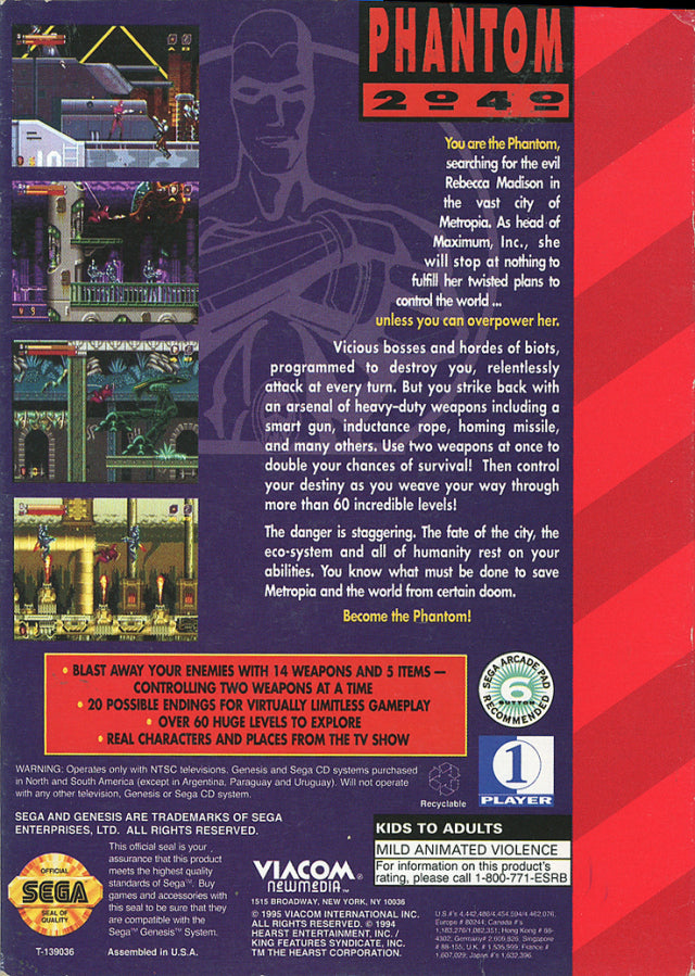 Phantom 2040 - (SG) SEGA Genesis [Pre-Owned] Video Games Viacom New Media   