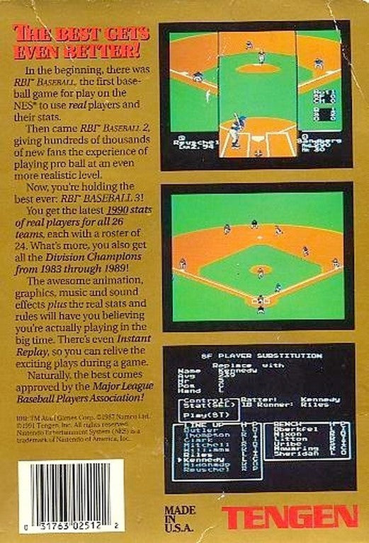 R.B.I. Baseball 3 - (NES) Nintendo Entertainment System [Pre-Owned] Video Games Tengen   