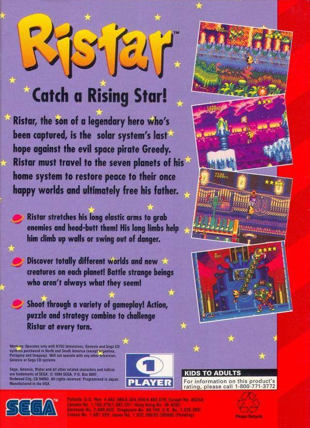 Ristar - SEGA Genesis [Pre-Owned] Video Games Sega   