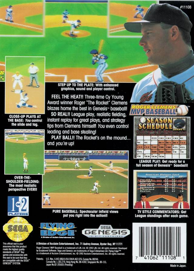 Roger Clemens' MVP Baseball - SEGA Genesis [Pre-Owned] Video Games Flying Edge   