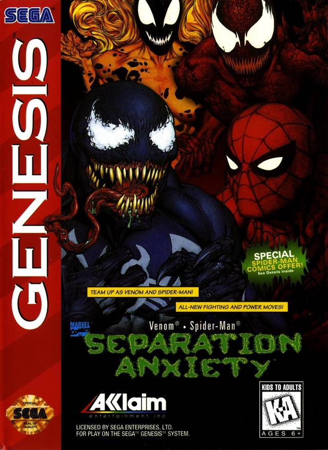 Venom - Spider-Man: Separation Anxiety - SEGA Genesis [Pre-Owned] Video Games Acclaim   