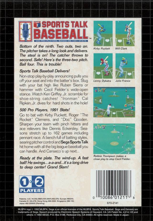 Sports Talk Baseball - (SG) SEGA Genesis [Pre-Owned] Video Games Sega   