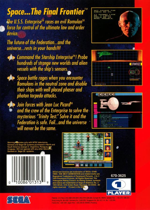 Star Trek: The Next Generation: Echoes From the Past - (SG) SEGA Genesis [Pre-Owned] Video Games Sega   