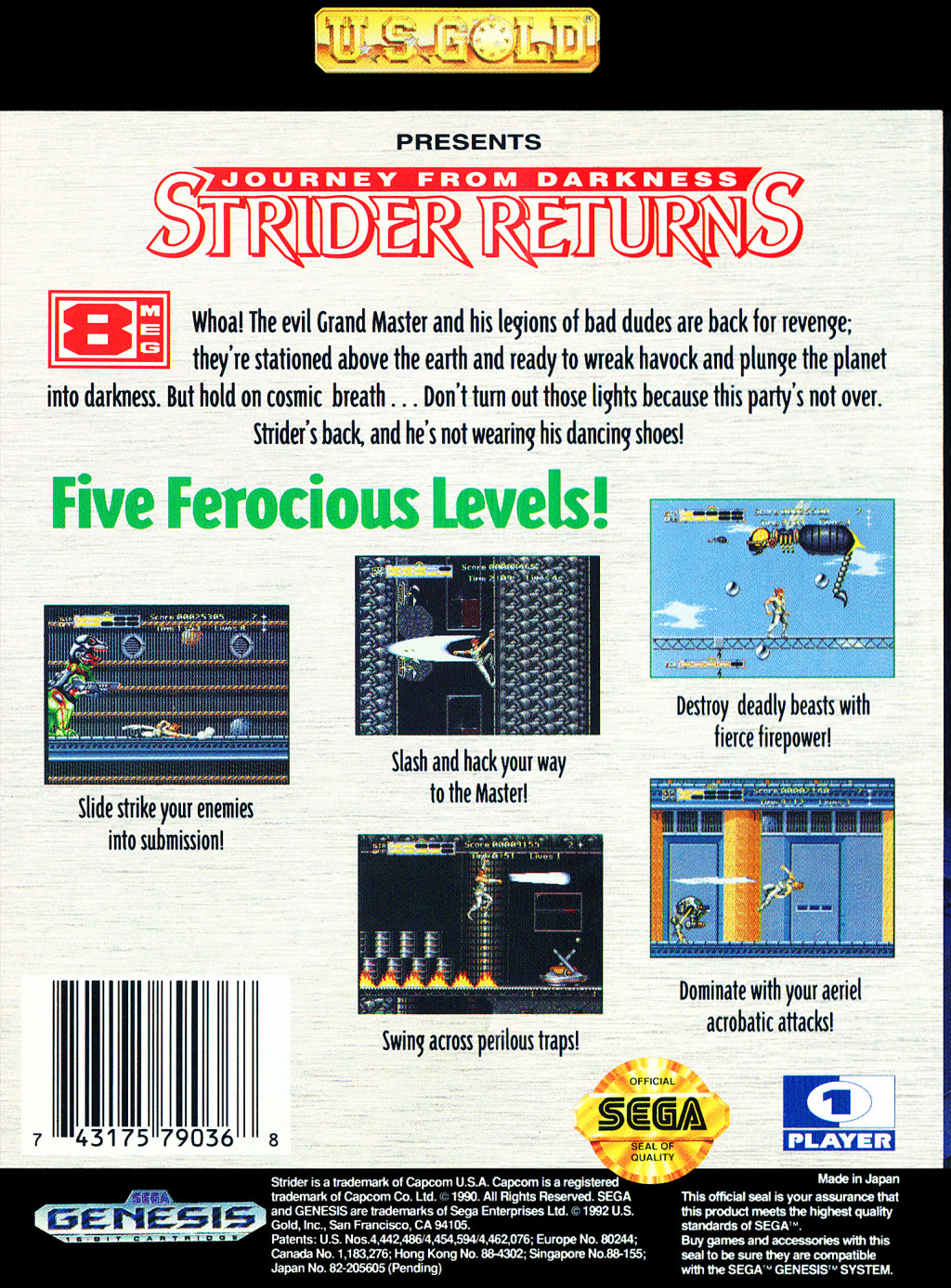 Strider II Journey from Darkness - (SG) SEGA Genesis [Pre-Owned] Video Games U.S. Gold   