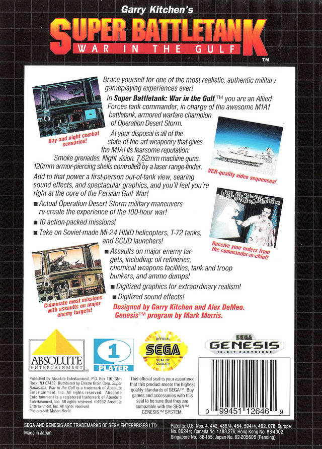 Garry Kitchen's Super Battletank: War in the Gulf - (SG) SEGA Genesis [Pre-Owned] Video Games Absolute Entertainment   