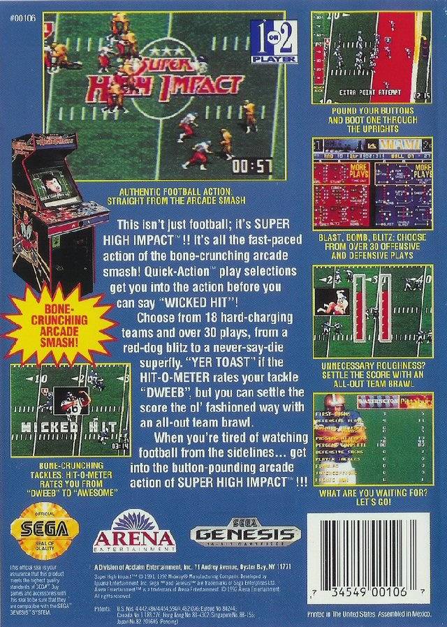 Super High Impact - (SG) SEGA Genesis [Pre-Owned] Video Games Arena   