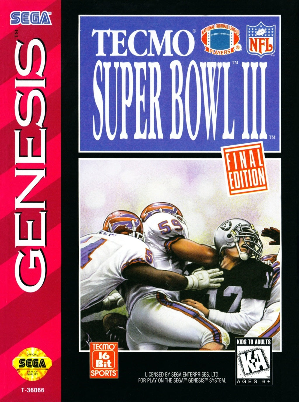 Tecmo Super Bowl III: Final Edition - SEGA Genesis [Pre-Owned] Video Games Tecmo   