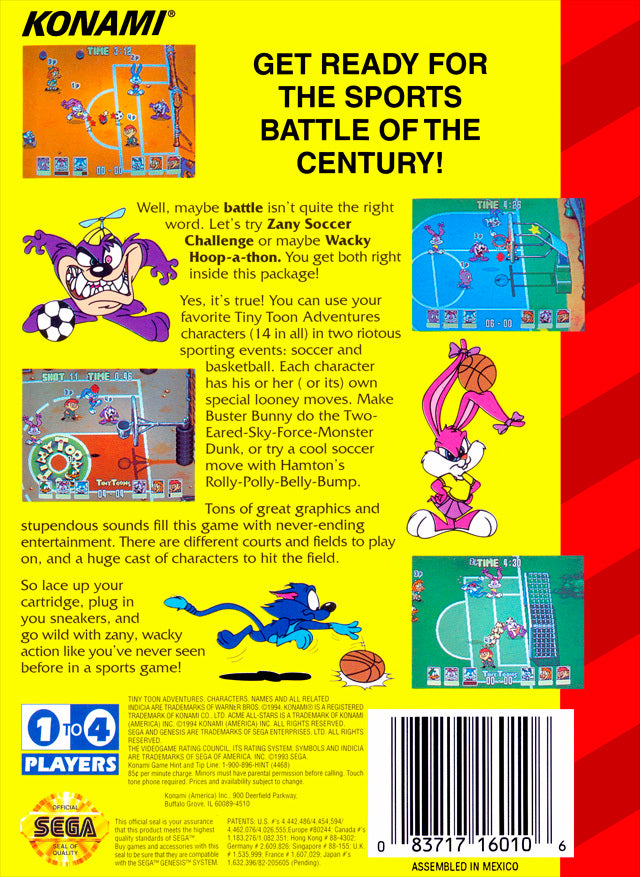 Tiny Toon Adventures: ACME All-Stars - (SG) SEGA Genesis [Pre-Owned] Video Games Konami   