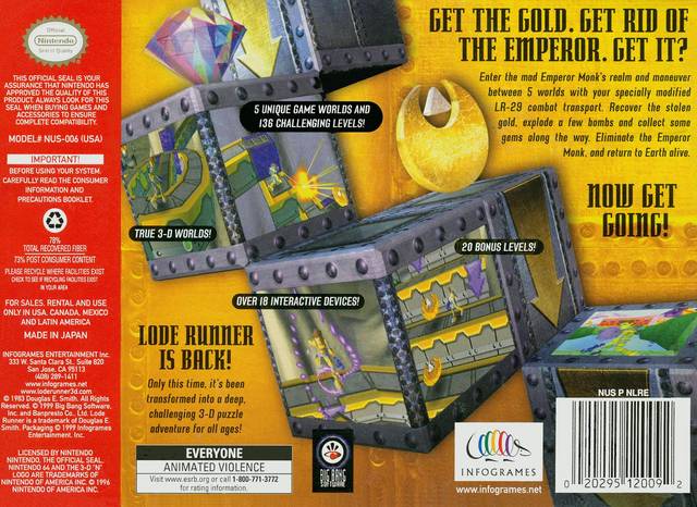 Lode Runner 3-D - (N64) Nintendo 64 [Pre-Owned] Video Games Infogrames   