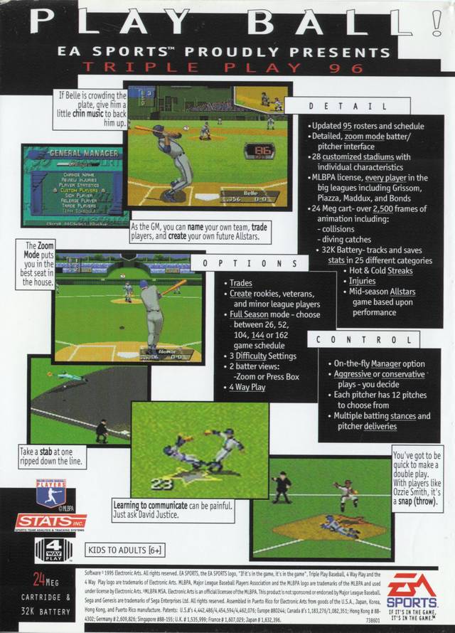 Triple Play 96 - (SG) SEGA Genesis [Pre-Owned] Video Games EA Sports   