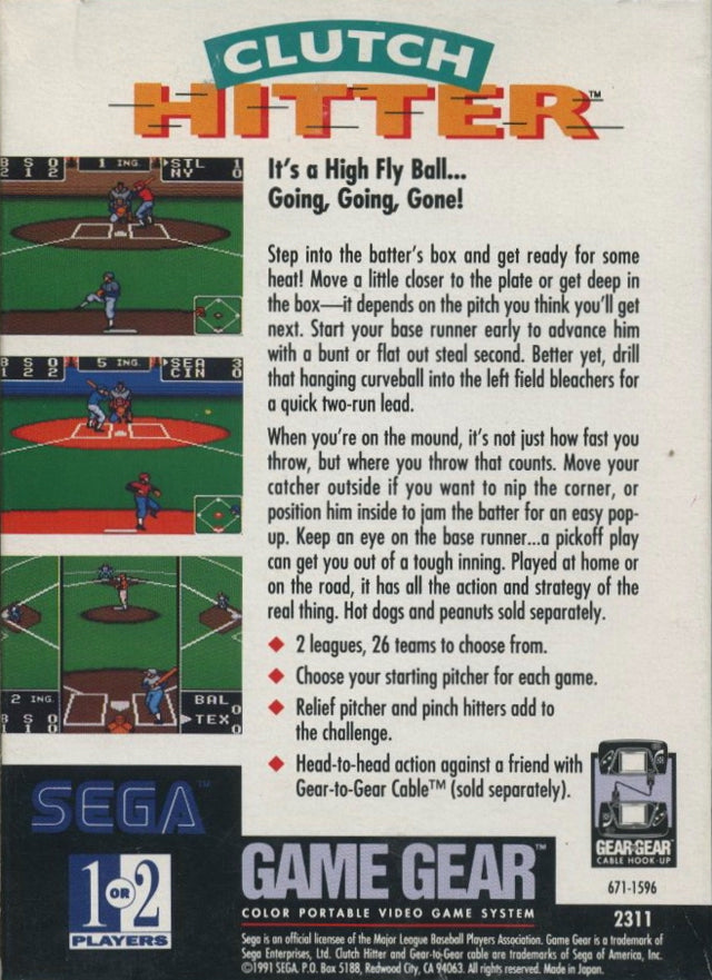 Clutch Hitter - SEGA GameGear [Pre-Owned] Video Games Sega   