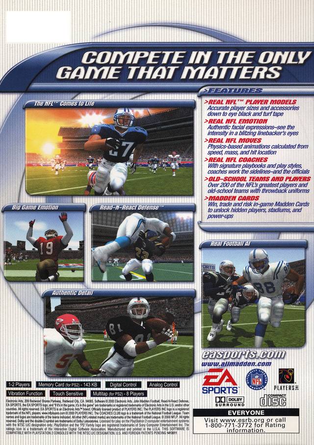 Madden NFL 2001 - (PS2) PlayStation 2 [Pre-Owned] Video Games EA Sports   