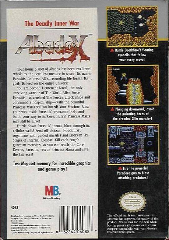 Abadox: The Deadly Inner War - (NES) Nintendo Entertainment System [Pre-Owned] Video Games Milton Bradley   