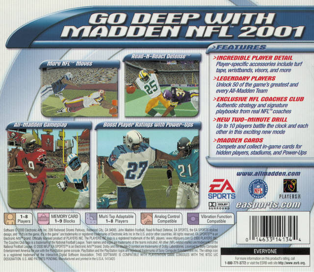 Madden NFL 2001 - (PS1) PlayStation 1 [Pre-Owned] Video Games EA Sports   