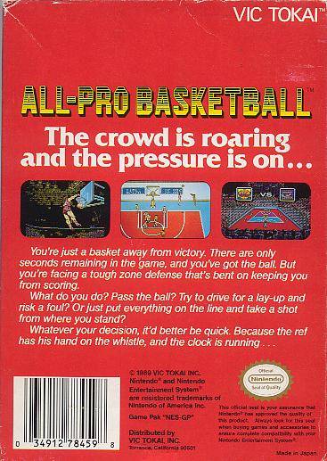 All-Pro Basketball - (NES) Nintendo Entertainment System [Pre-Owned] Video Games Vic Tokai   