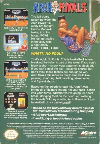 Bone Ar Rivals Arch Rivals: A Basket Brawl! - (NES) Nintendo Entertainment System [Pr ...
