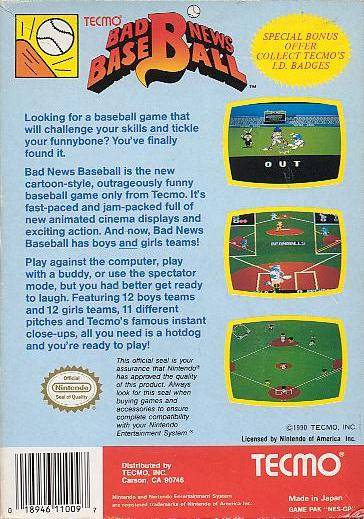 Bad News Baseball - (NES) Nintendo Entertainment System [Pre-Owned] Video Games Tecmo   