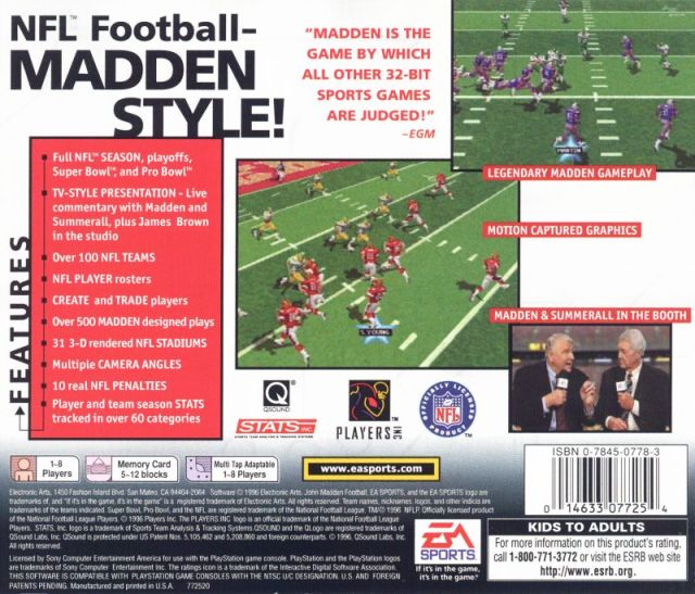 Madden NFL 97 - (PS1) PlayStation 1 [Pre-Owned] Video Games EA Sports   